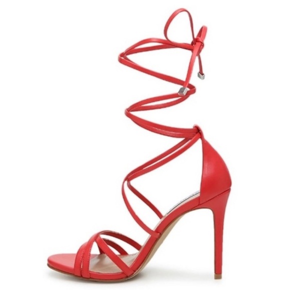 Steve Madden Stunir Red Strappy Heeled Sandals size 8.5 - Picture 1 of 8